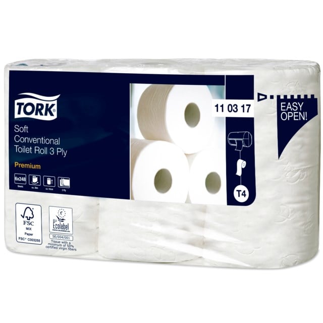 Toalettpapper Tork T4 Premium 3-lags extra mjukt 42st/fp - 35m - 1