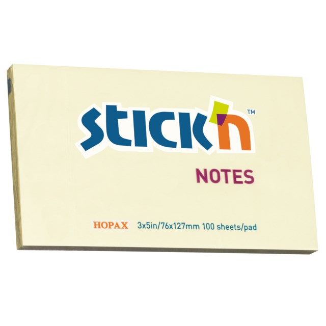 Notisblock Stick n Notes, gul, 76x127mm, 12x100 blad - 76x127mm - 1