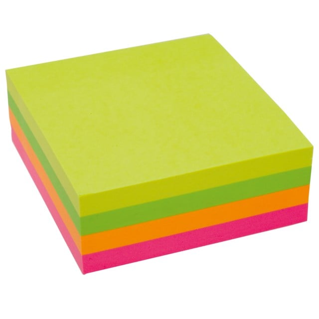 Häftis Stick n Notes Kub 76x76mm, neonfärger, 320 ark - 76x76mm - 1
