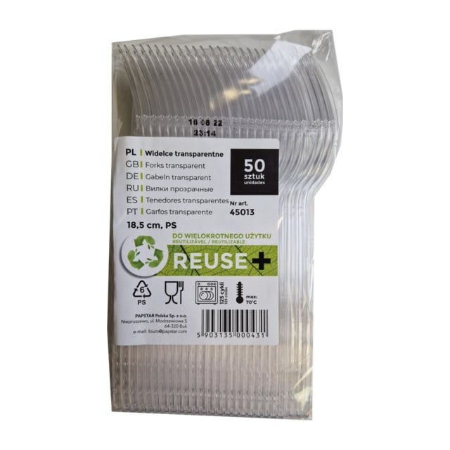 Plastbestick gaffel 18,5cm, "reuse", 50st/fp - 185mm - 1