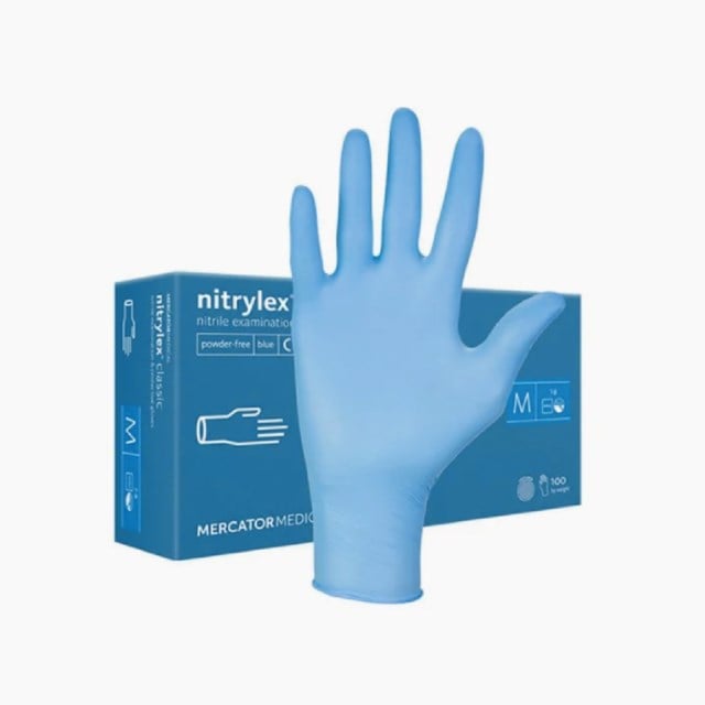 Nitrilhandske Mercator Nitrylex Classic, latexfri, blå, 100 st - M - 1