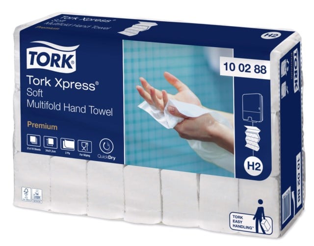 Pappershandduk Tork H2 Xpress Mjuk 2310st/fp - 340x210mm - 1