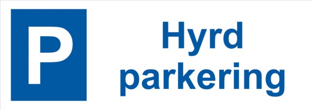 Parkeringsskylt Hyrd parkering 297x105 - 297x105mm - 1