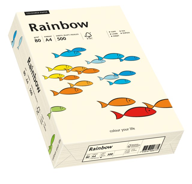 Papper Rainbow A4 80g creme 500ark/fp - A7 - 1