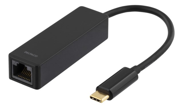 USB 3.1 Nätverksadapter Gigabit 1xRJ45 USB Typ C Svart - 1
